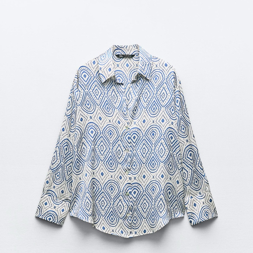 Printed satin shirt